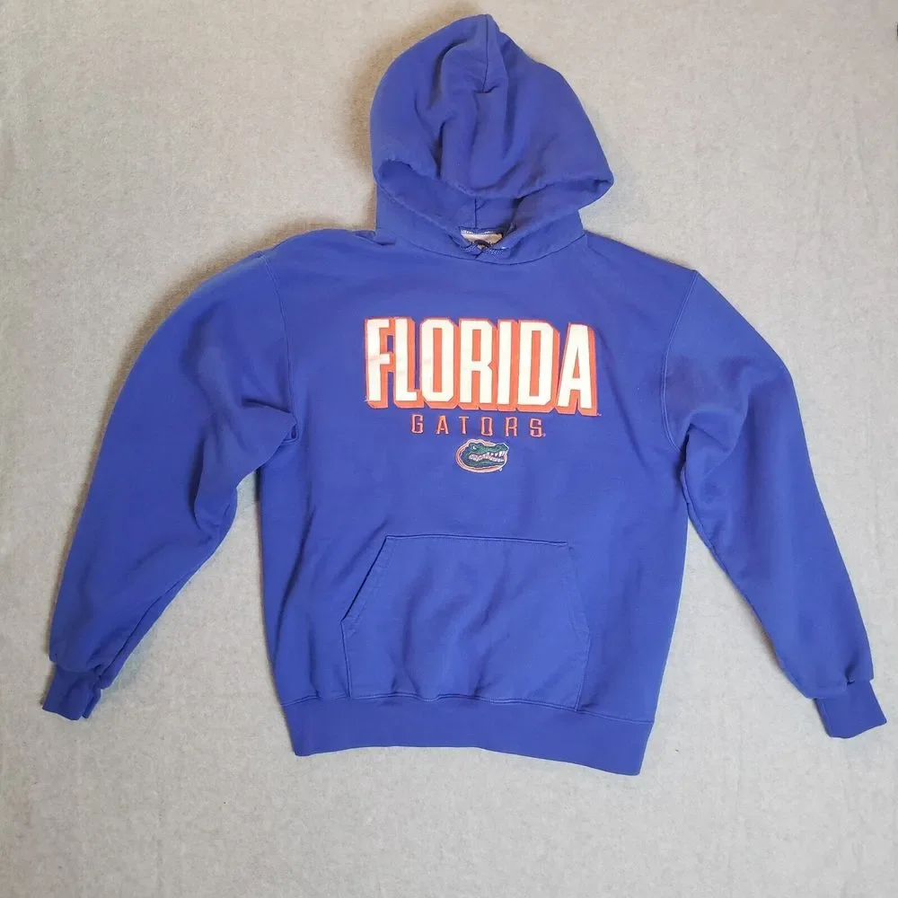 Vintage Florida Gators Hoodie Mens Medium Blue Champion Sweatshirt Embroidered